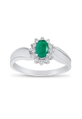 nice white gold oval emerald gemstone baby birthstone ring